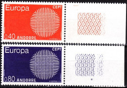 ANDORRA FRENCH 1970 EUROPA. Complete Set With Designed Margins, MNH - 1970