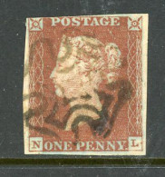 -GB-1841-"Penny Red Imperforated"  Maltese Cross Cancel - Usati