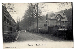 CPA THEUX :  Route De Spa - Circulée Et Cachet LA REID En Lettres - Ed. 1914; G.H.Ed.A. - 2 Scans - Theux