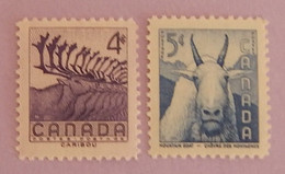 CANADA YT 287/288 NEUF**MNH" CARIBOU ET CHEVRE DES MONTAGNES" ANNÉE 1956 - Ongebruikt