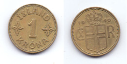 Iceland 1 Krona 1940 - Iceland