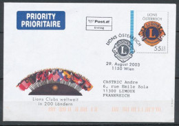 Autriche 2003   Entier Postal Enveloppe Illustrée 1er Jour Ayant Circulé - Omslagen