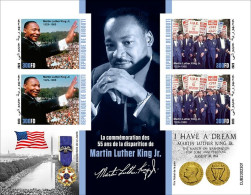 Djibouti 2023, Marin Luther King, 4val In BF IMPERFORATED - Martin Luther King