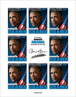 Djibouti 2023, Obama, 8val In BF IMPERFORATED - Prix Nobel