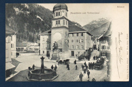 Altdorf (Uri). Hauptplatz Und Telldenkmal. Bierbrauerei. Monument Et Fontaine De Guillaume Tell. Calèches. 1905 - Altdorf