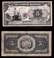 BOLIVIA 5 BOLIVIANOS 1911 P105 - Bolivia