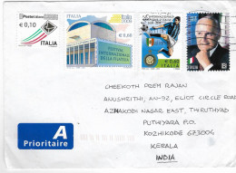 ITALY TO INDIA- AIR MAIL COVER- With FOUR Cancelled Stamps - 2021-...: Afgestempeld