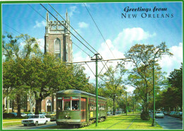 UNITED STATES, LOUISIANA, NEW ORLEANS, PANORAMA, ST. CHARLES STREETCAR, CHURCH - New Orleans