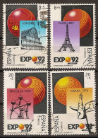 España U 2990/2993 (o) Expo Sevilla. 1989 - Oblitérés