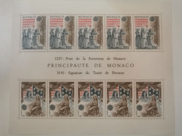 Monaco, Prise De La Forteresse De Monaco. Signature Du Traité De Peronne 1982 - Blokken