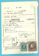 PROTET DE NON PAYEMENT D'EFFET Affr.208+ 289 (10Fr) Obl. LA CROYERE (perfo Réglementaire Du Timbre) - 1929-1941 Gran Montenez