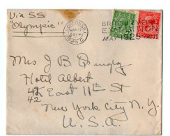 TB 4391 - 1925 - LSC / LWC - Lettre / Letter From LONDON To NEW - YORK City U.S.A. Via  "  SS. OLYMPIC " Ocean Liner - Storia Postale