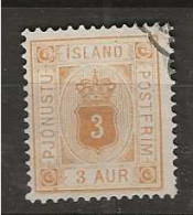 1876 USED Iceland Dienst, Mi 3A  Perf 14:13 1/2 - Officials