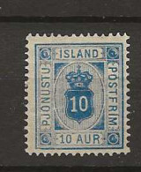 1876 MH Iceland Dienst, Mi 5Aa Perf 14 X 13 1/2 - Dienstzegels
