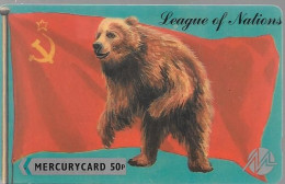 CARTE -GB-MERCURY CARD-50-1994-League Of Nations-OURS- RUSSIE-- TBE - Mercury Communications & Paytelco