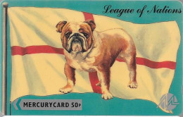 CARTE -GB-MERCURY CARD-50-1994-League Of Nations-CHIEN-BOULEDOGUE-GB- TBE - [ 4] Mercury Communications & Paytelco