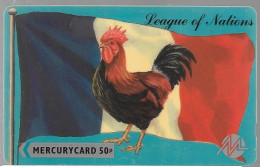 CARTE -GB-MERCURY CARD-50-1994-League Of Nations-COQ-FRANCE- TBE - [ 4] Mercury Communications & Paytelco