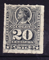 Chile 1878 20c Slate Colombus #1 Roulette Used - Chili