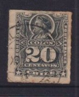 Chile 1878 20c Slate Colombus #23 Roulette Used - Chili