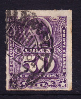 Chile 1878 50c Violet Colombus #1 Roulette Used - Chili
