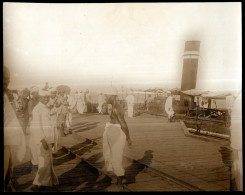 PHOTO Photographie Février 1910 - Embarcadère à TUTICORIN Inde India ** Port Harbour Harbor Bateau Ship - Asie