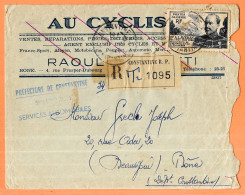 En L'état Lettre Recommandée Constantine RP Algérie (en Tête : "Au Cycliste") Préfecture Service Automobile Pour Bône - Lettres & Documents