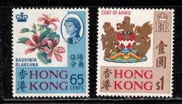 HONG KONG Scott # 245-6 MNH - Flower & Coat Of Arms - Nuevos