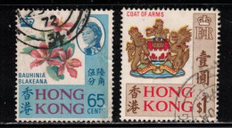 HONG KONG Scott # 245-6 Used - Flower & Coat Of Arms - Used Stamps