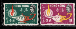 HONG KONG Scott # 247-8 MNH - Human Rights Year 1968 - Nuevos