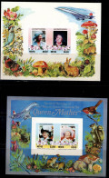 NEVIS 1985 85. BIRTHDAY OF QUEEN MOTHER ELISABETH BLOCK IMPERF PROOF MI No BLOCK 7 MNH VF!! - St.Kitts And Nevis ( 1983-...)