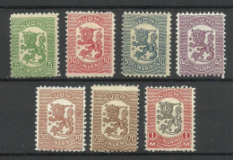 FINLAND FINNLAND 1918 Michel 95 - 101 MNH/MH (most Are MNH/**) Coat Of Arms Wappe - Neufs