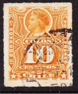 Chile 1878  10c Orange Columbus #1 Used - Chili