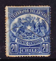 Chile 1880 Telegraph 20c Blue #PT75 - Chili