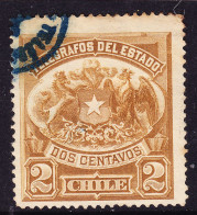 Chile 1880 Telegraph 2c Yellow Brown #PT73 #3 - Chili