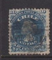 Chile 1867 10c Columbus Blue SG46 Used - Chili