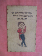 Leather Card. I'm Thinking   Of You Don't Monkey With My Heart          Ref 6197 - Miami Beach