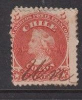 Chile 1867 5c Columbus Red Orange Used No 2 - Chili