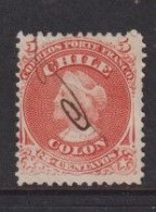 Chile 1867 5c Columbus Red Orange Used No 5 - Chili