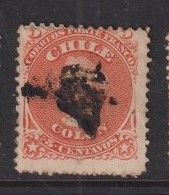 Chile 1867 5c Columbus Red Orange Used No 13 - Chili