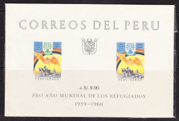 Peru 1960 Refugee Year Miniature Sheet Mint - Peru