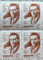 A 90 Brazil Stamp President Of Mexico Adolfo Lopes Mateos 1960 Block Of 4 - Nuevos