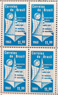 C 454 Brazil Stamp World Volleyball Championship 1960 Block Of 4 - Nuevos