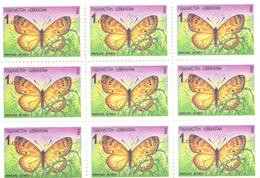 1992. Uzbekistan, Fauna, Butterfly,block Of 9v, Mint/** - Uzbekistan