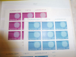 Europa Feuille Blad Sheet  1269/1270 Mnh Neuf ** Année 1970 Yugoslavia Yougoslavie Jugoslavija - 1970