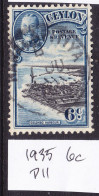 Ceylon 1935 Geo V - 6c Colombo Harbour Perf 11 Used - Gebruikt