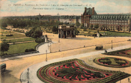 FRANCE - Paris - Panorama Des Tuileries Et L'Arc De Triomphe - Colorisé - Carte Postal Ancienne - Arc De Triomphe