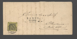 Baden,Nr.2,EF, Nr-o 8 = Baden (240) - Briefe U. Dokumente
