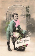 ENFANTS - Portrait - Bonne Année - Colorisé - Carte Postale Ancienne - Portraits