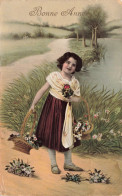 ENFANTS - Portrait - Bonne Année - Colorisé - Carte Postale Ancienne - Ritratti