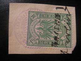 PREUSSEN Stempelmarke 1 1/2 1899 ? Cancel On Piece Fiscal Stamp Tax Service Revenue Prussia GERMANY - Other & Unclassified